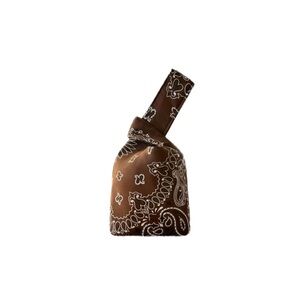 Yaito Brown Paisley One Handle Knot Bag